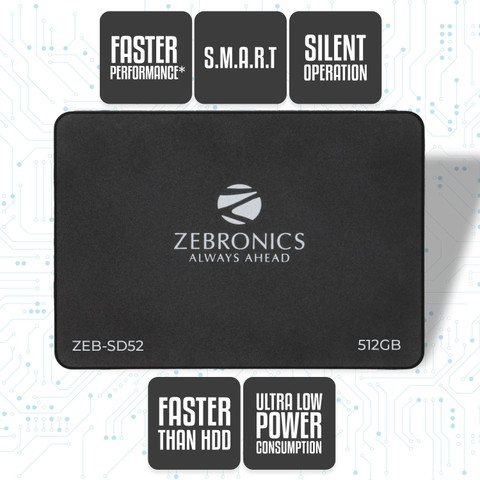 ZEBRONICS ZEB-SD52 512 GB Desktop, Laptop Black SATA III Internal