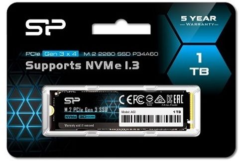 Silicon Power P34A60 1 TB Desktop, Laptop Black PCIe NVMe Internal