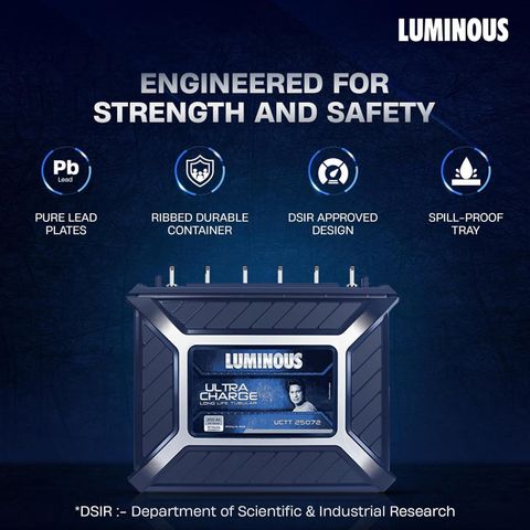 LUMINOUS 72 Months Warranty Tubular Inverter Battery Price in India ...