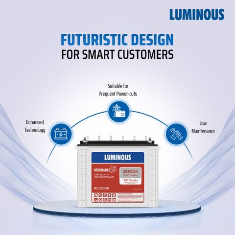 Luminous 200Ah Tubular Inverter Battery RC25000 - Image 7