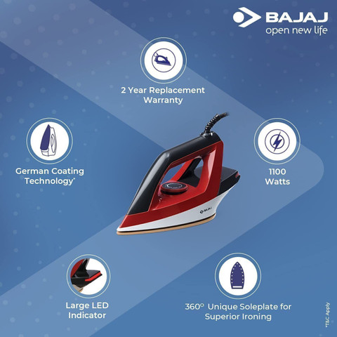 BAJAJ by BAJAJ Splendora Dry Iron 1100 W Dry Iron Price in India
