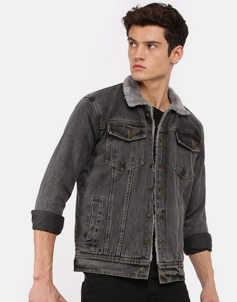 VOGATI 3/4th Sleeve Washed Men Denim Jacket Buy VOGATI 3/4th