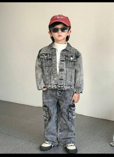 ECOENTERPRIES Full Sleeve Checkered Boys Denim Jacket