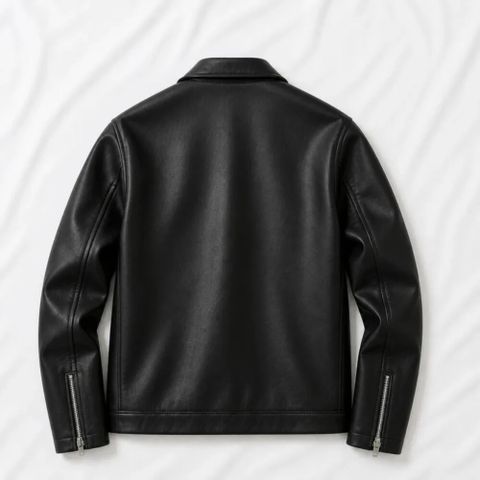 Onestreet Men Solid Leather Jacket - Image 3
