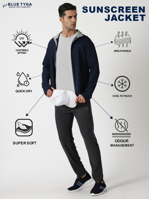 Blue Tyga Uv Protection Summer Jacket BLUE TYGA Full Sleeve Solid