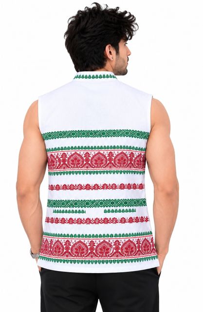 Adivasi Men Printed Nehru Jacket - Image 6