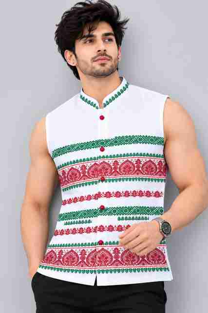 Adivasi Men Printed Nehru Jacket - Image 5