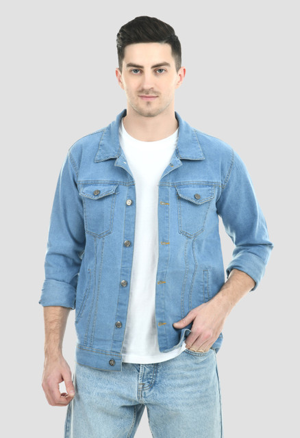 MONTREZ Full Sleeve Solid Men Denim Jacket - Buy MONTREZ Full