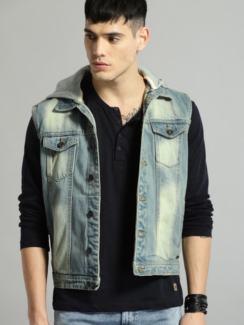 Leather Roadster Jackets Flipkart Roadster Sleeveless Washed Men