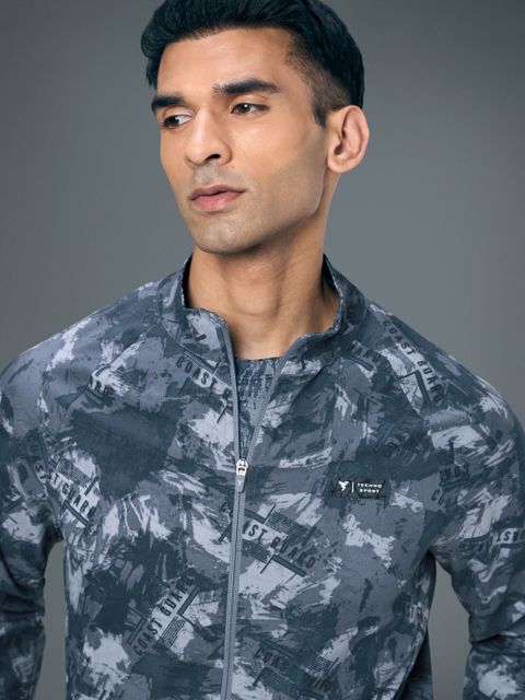 TECHNOSPORT Men Printed Sports Jacket - Image 8
