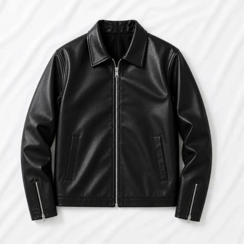 Onestreet Men Solid Leather Jacket - Image 4