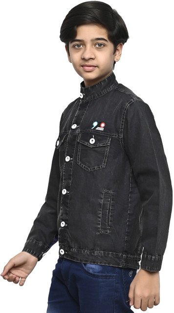 L’Appartement Boys denim Jacket Sunday Casual Full Sleeve Solid Boys Denim Jacket - Buy Sunday