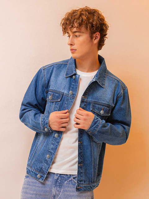 KOTTY Full Sleeve Solid Men Denim Jacket Buy KOTTY Full Sleeve
