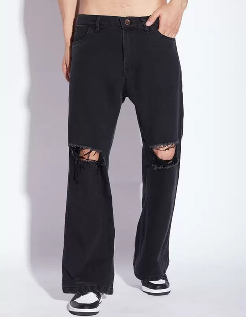 linaria Loose Fit Men Black Jeans