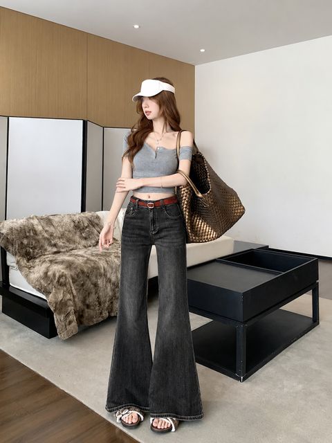 AAV2 Women Flared High Rise Black Jeans - Image 7
