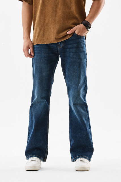 Snitch Boot-Leg Men Dark Blue Jeans