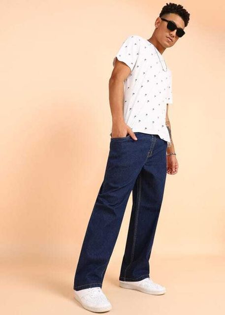 Wanted Men Straight Fit Mid Rise Dark Blue Jeans - Image 7
