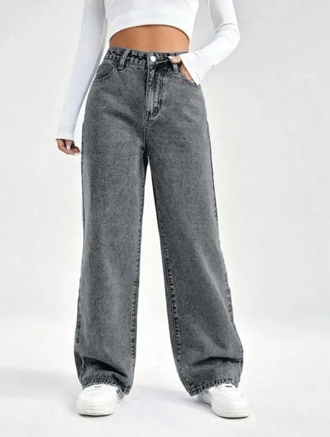 The Rivvrs co Straight Fit Women Grey Jeans