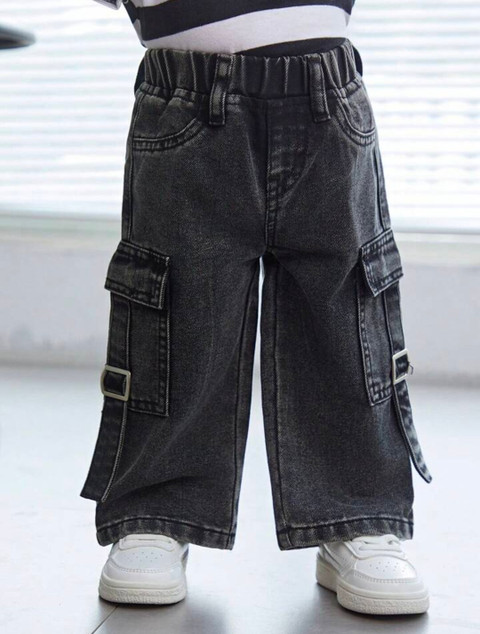 First Craze Straight Fit Boys Girls Black Jeans Buy First