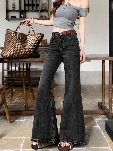 AAV2 Women Flared High Rise Black Jeans - Image 8