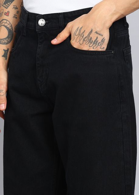 WROGN Men Loose Fit Mid Rise Black Jeans - Image 6