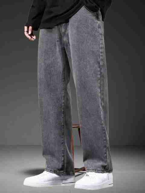 StarForWell Men Loose Fit Mid Rise Grey Jeans - Image 2