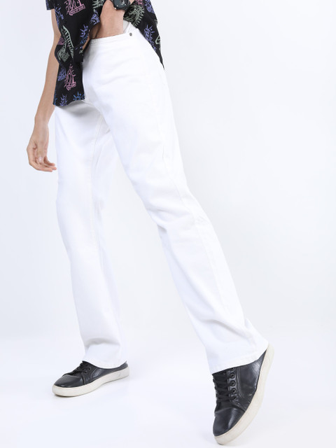 HIGHLANDER Boot-Leg Men White Jeans Buy HIGHLANDER Boot-Leg Men