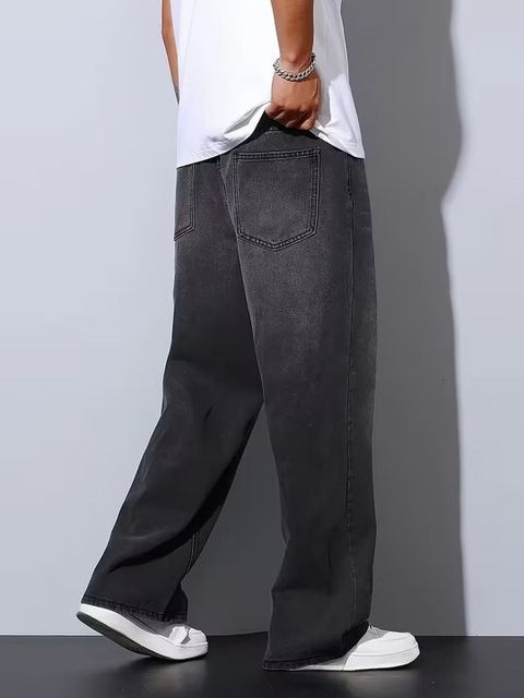 DenSHAH Men Straight Fit Mid Rise Grey Jeans - Image 5