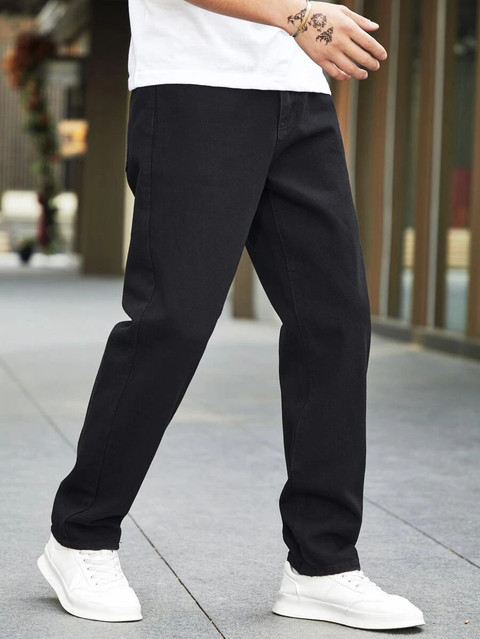 DENIM LOOK Loose Fit Men Black Jeans