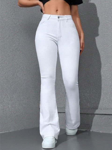 Waltz Flared Women White Jeans