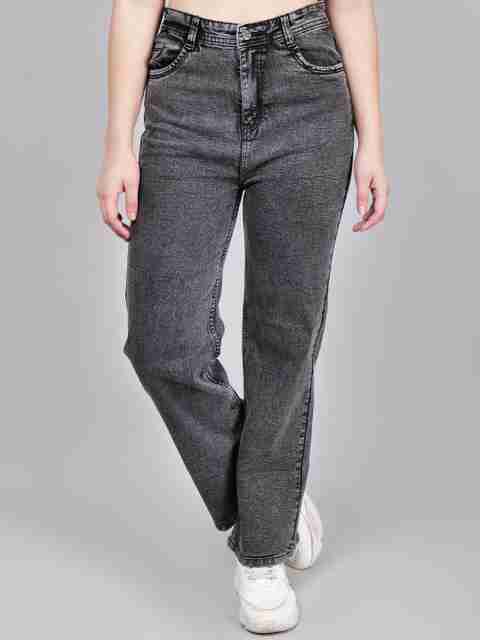 ZXN Clothing Straight Fit Women Dark Grey Jeans - Buy ZXN Clothing