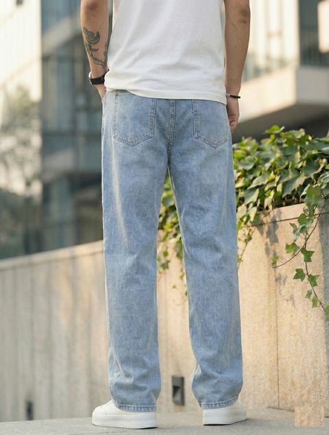 METRONAUT Men Relaxed Fit Mid Rise Light Blue Jeans - Image 4