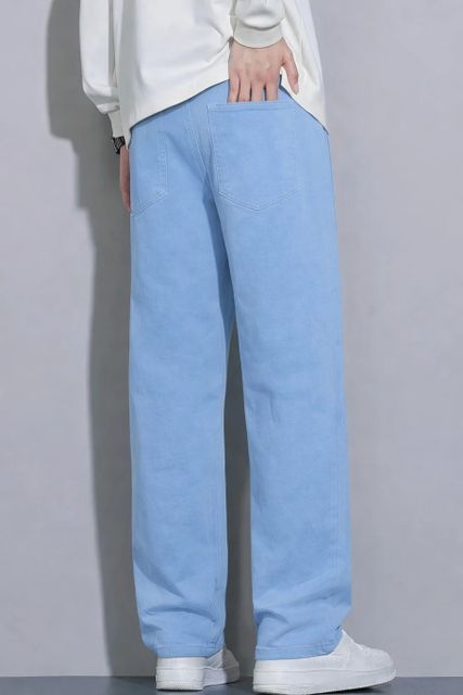 SYNZO Men Relaxed Fit High Rise Light Blue Jeans - Image 6