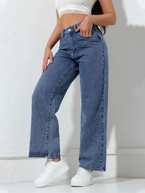 Dressberry Straight Fit Women Blue Jeans