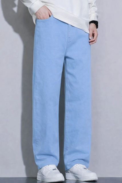 SYNZO Men Relaxed Fit High Rise Light Blue Jeans - Image 8