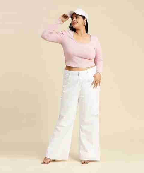 High Star Plus Size Flared Women White Jeans Buy High Star Plus
