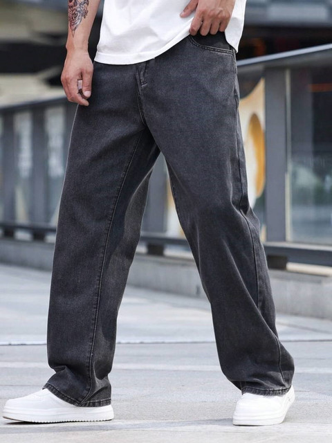 BREXX Straight Fit Men Dark Grey Jeans - Buy BREXX Straight Fit