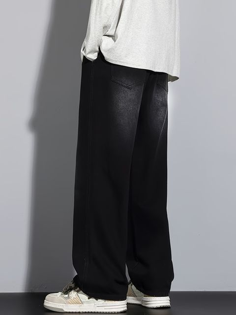 CLASSIC TORCH Men Wide Leg Mid Rise Black Jeans - Image 3