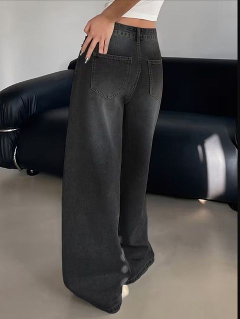 UPLIVA Women Wide Leg High Rise Black Jeans - Image 6