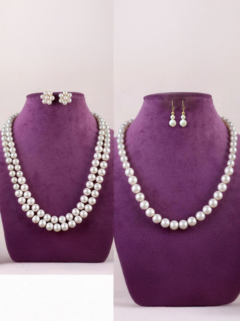 saadgallery Mother of Pearl White Jewellery Set