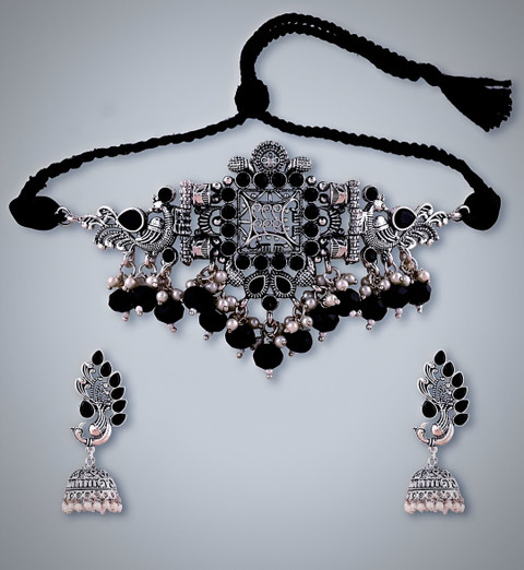 oxocraft Oxidised Silver Black Silver Black Jewellery Set