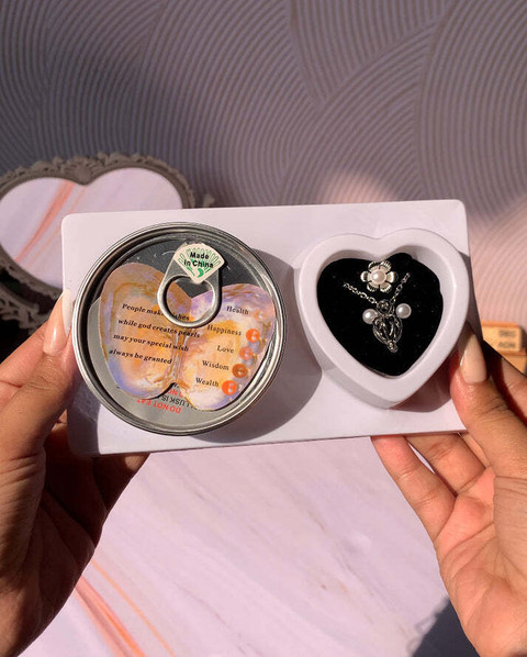 Dear Diamond Love Pearl Wish Necklace Gift Set – Real Oyster With