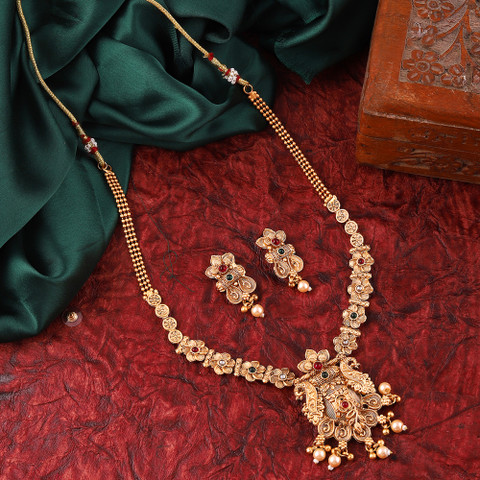 MANSIYAORANGE Copper Gold-plated Multicolor Jewellery Set Price in