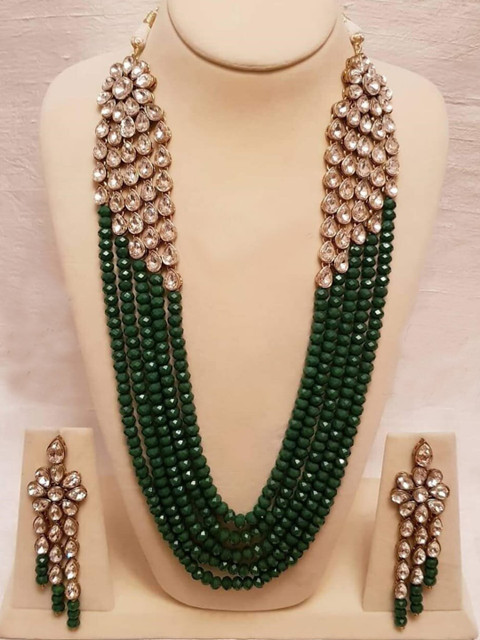 Saree Swarg Alloy Green Jewellery Set Price in India Buy Saree - Main Image