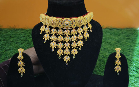 SOHAN KANTHI LATEST DESIGN Brass Brass Gold Jewellery Set