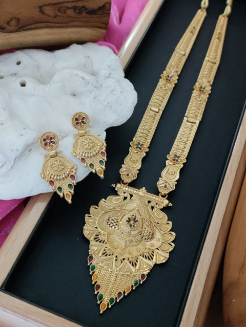 CASHAY CREATION Brass Gold-plated Gold Jewellery Set