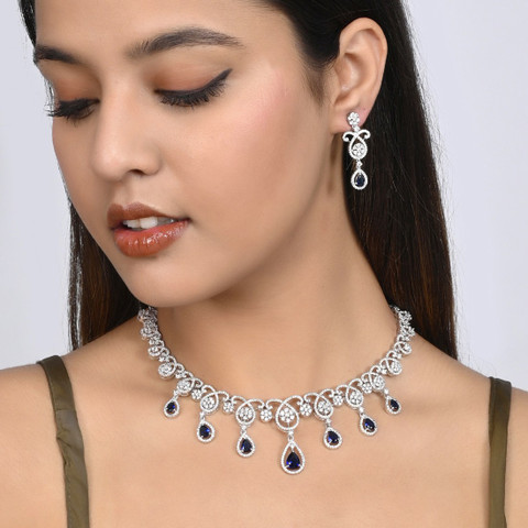 Voylla Brass Silver Silver Jewellery Set Price in India Buy