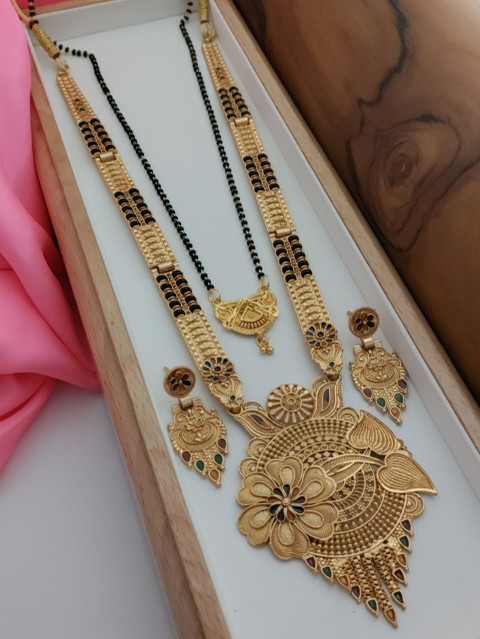 Shree Fashions World Brass Gold-plated Gold Jewellery Set