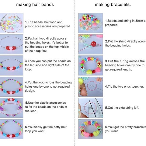 TREXEE DIY Plastic Bead Set for Craft Kids Jewelry Making Kits