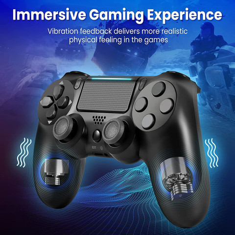 Tech Aura Compatible PS4 Wireless Controller for PS4 Slim PS4 Fat PS4  Pro Jet Black Special Edition Joystick
